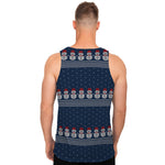 Snowman Knitted Pattern Print Men's Tank Top