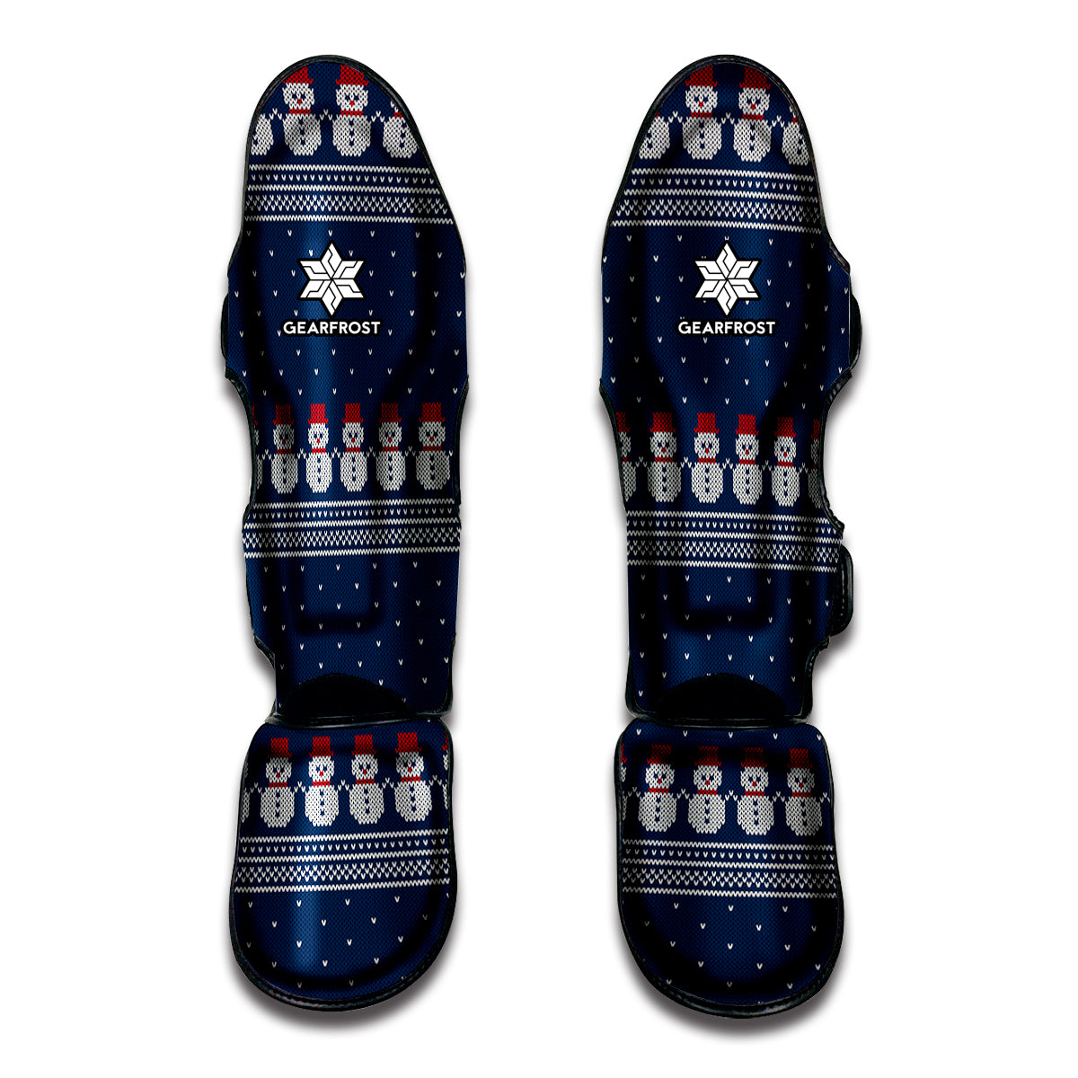 Snowman Knitted Pattern Print Muay Thai Shin Guard