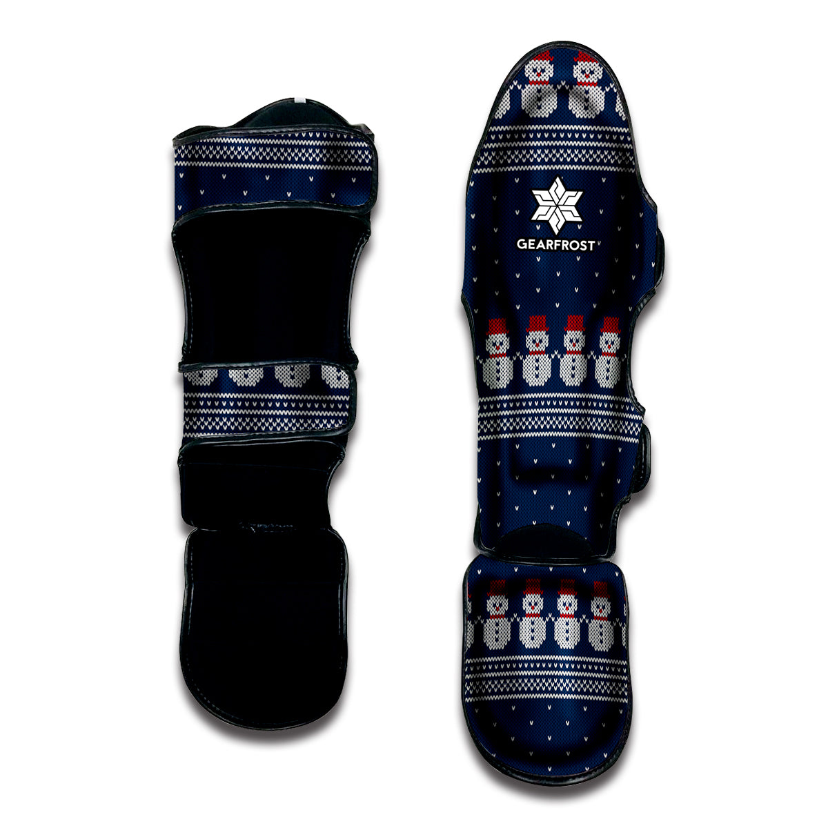 Snowman Knitted Pattern Print Muay Thai Shin Guard