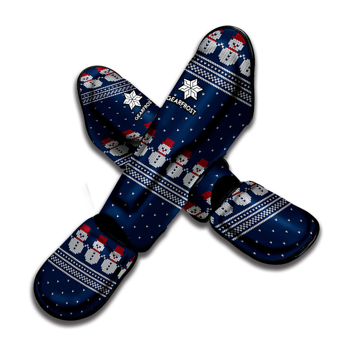 Snowman Knitted Pattern Print Muay Thai Shin Guard