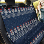 Snowman Knitted Pattern Print Pet Car Back Seat Cover
