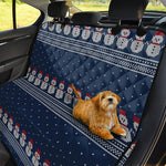 Snowman Knitted Pattern Print Pet Car Back Seat Cover