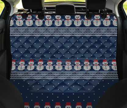Snowman Knitted Pattern Print Pet Car Back Seat Cover