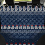 Snowman Knitted Pattern Print Pet Car Back Seat Cover