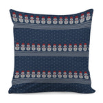 Snowman Knitted Pattern Print Pillow Cover