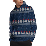 Snowman Knitted Pattern Print Pullover Hoodie