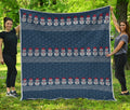 Snowman Knitted Pattern Print Quilt