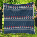 Snowman Knitted Pattern Print Quilt