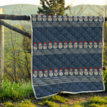 Snowman Knitted Pattern Print Quilt
