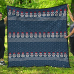Snowman Knitted Pattern Print Quilt