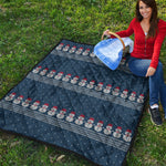 Snowman Knitted Pattern Print Quilt