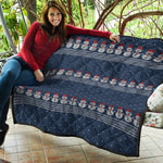 Snowman Knitted Pattern Print Quilt