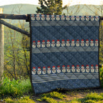 Snowman Knitted Pattern Print Quilt