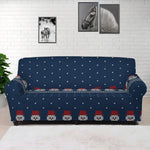 Snowman Knitted Pattern Print Sofa Cover