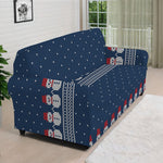 Snowman Knitted Pattern Print Sofa Cover
