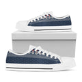 Snowman Knitted Pattern Print White Low Top Sneakers