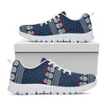 Snowman Knitted Pattern Print White Running Shoes