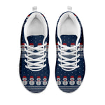 Snowman Knitted Pattern Print White Sneakers