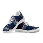 Snowman Knitted Pattern Print White Sneakers