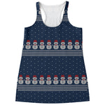 Snowman Knitted Pattern Print Women's Racerback Tank Top