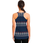 Snowman Knitted Pattern Print Women's Racerback Tank Top