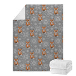 Snowy Fox Knitted Pattern Print Blanket