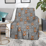 Snowy Fox Knitted Pattern Print Blanket