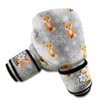 Snowy Fox Knitted Pattern Print Boxing Gloves