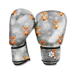 Snowy Fox Knitted Pattern Print Boxing Gloves