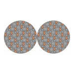 Snowy Fox Knitted Pattern Print Car Coasters