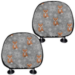 Snowy Fox Knitted Pattern Print Car Headrest Covers