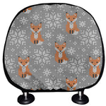 Snowy Fox Knitted Pattern Print Car Headrest Covers