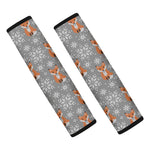 Snowy Fox Knitted Pattern Print Car Seat Belt Covers