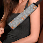 Snowy Fox Knitted Pattern Print Car Seat Belt Covers