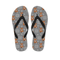 Snowy Fox Knitted Pattern Print Flip Flops