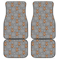 Snowy Fox Knitted Pattern Print Front and Back Car Floor Mats