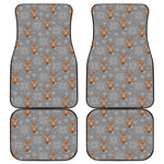 Snowy Fox Knitted Pattern Print Front and Back Car Floor Mats