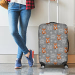 Snowy Fox Knitted Pattern Print Luggage Cover