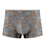 Snowy Fox Knitted Pattern Print Men's Boxer Briefs