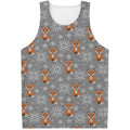 Snowy Fox Knitted Pattern Print Men's Tank Top