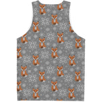 Snowy Fox Knitted Pattern Print Men's Tank Top