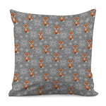 Snowy Fox Knitted Pattern Print Pillow Cover