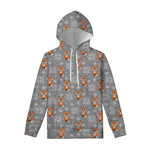 Snowy Fox Knitted Pattern Print Pullover Hoodie