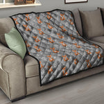 Snowy Fox Knitted Pattern Print Quilt