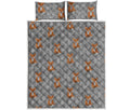 Snowy Fox Knitted Pattern Print Quilt Bed Set