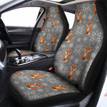 Snowy Fox Knitted Pattern Print Universal Fit Car Seat Covers