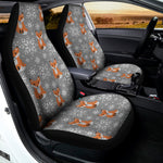 Snowy Fox Knitted Pattern Print Universal Fit Car Seat Covers