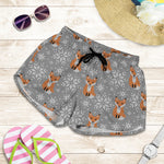 Snowy Fox Knitted Pattern Print Women's Shorts