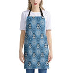 Snowy Penguin Knitted Pattern Print Apron