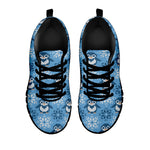 Snowy Penguin Knitted Pattern Print Black Sneakers
